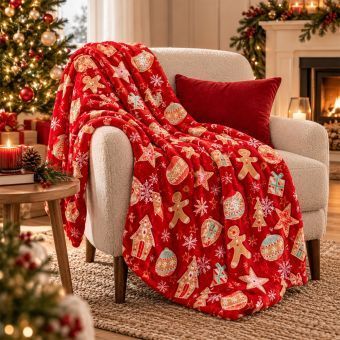 Christmas Gingerbread Throw 100x130cm
