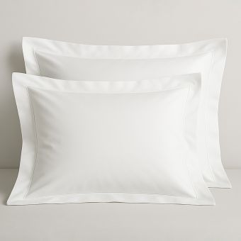 Hotel Collection 100% Cotton White Oxford Pillowcase Pair