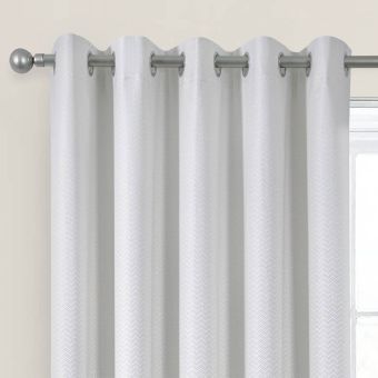 Serene White Blackout Ready Made Eyelet Curtains