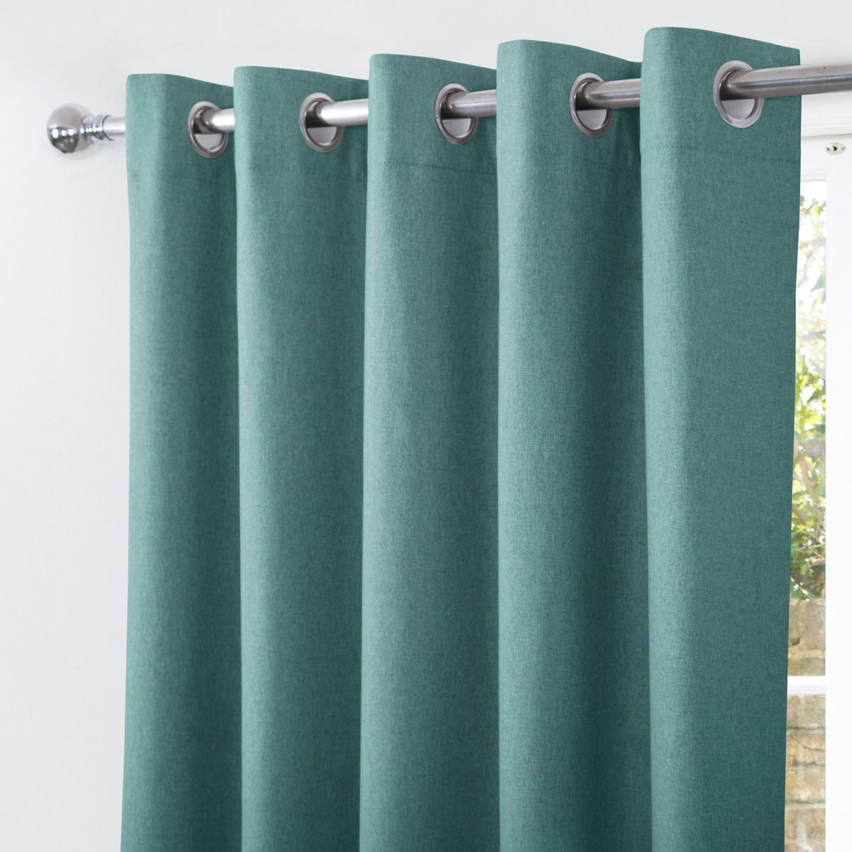 Hudson Teal Blackout Eyelet Curtains Harry Corry