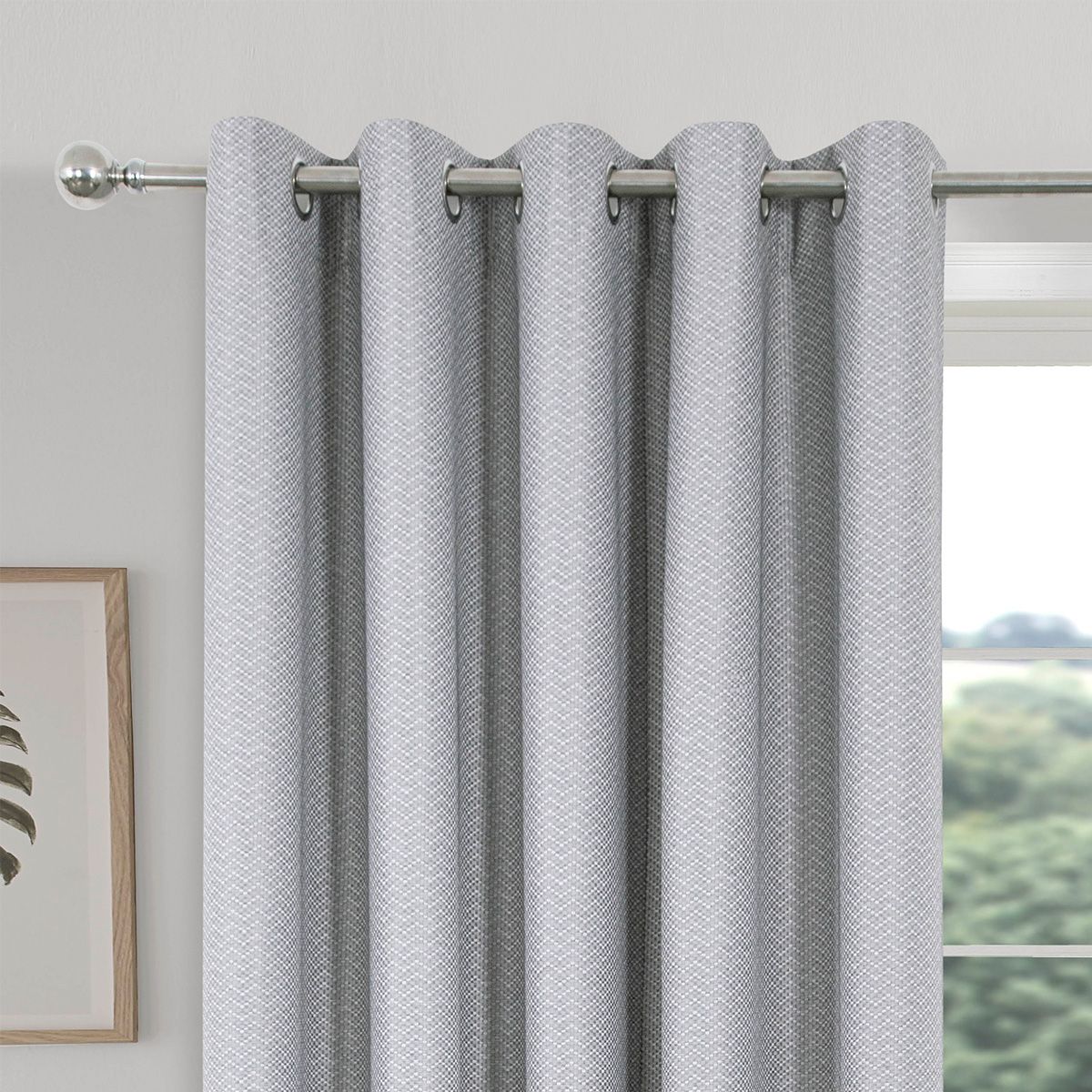 Serene Silver Blackout Ready Made Eyelet Curtains