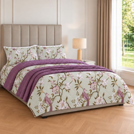 Paradise Heather & Green Bedspread