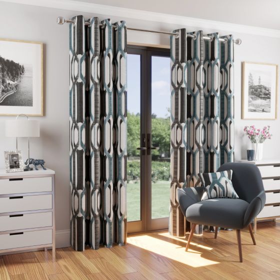 Teal Ready Made Eyelet Curtains Vancouver Harry Corry