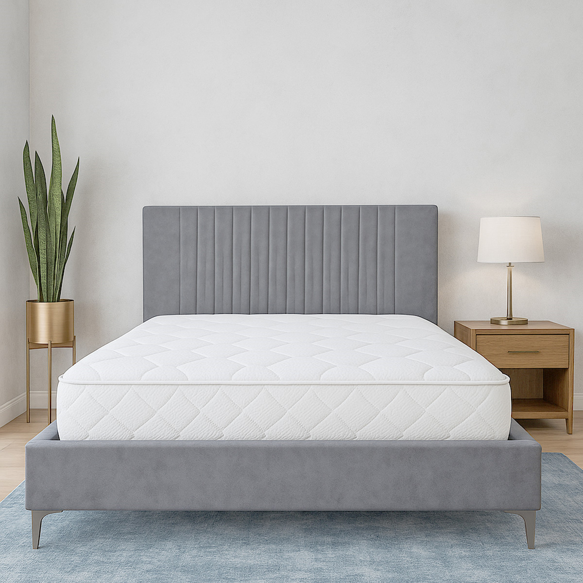 Dallas Velvet Grey Bed Frame BULKY