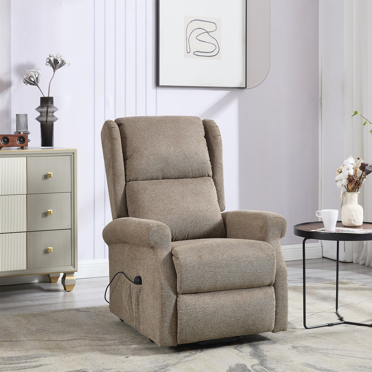 Denton Electric Recliner Tilt Brown Chair BULKY