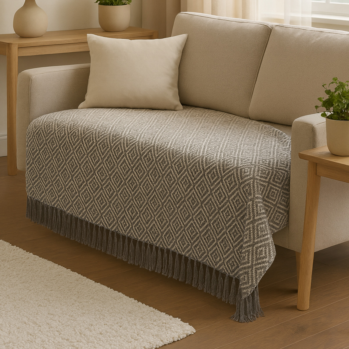 Diamond Grey Throw 130x170cm