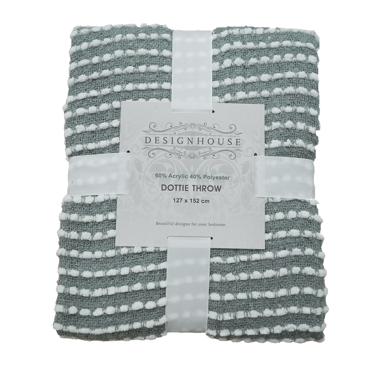 Dottie Teal Grey Throw 127x152cm
