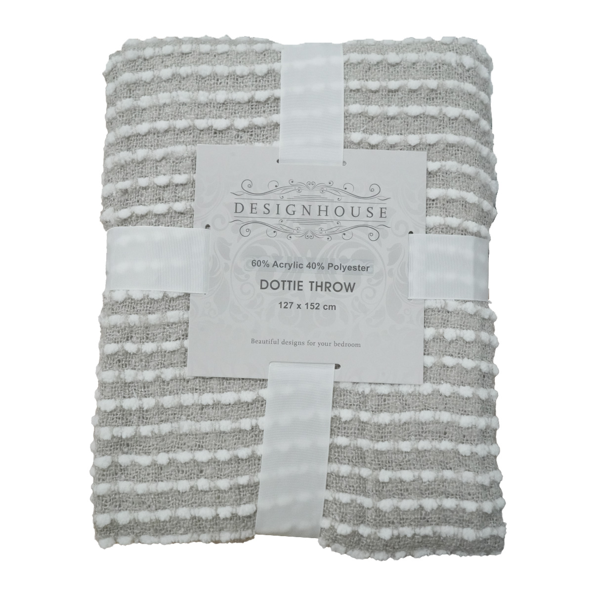 Dottie Grey Beige Throw 127x152cm