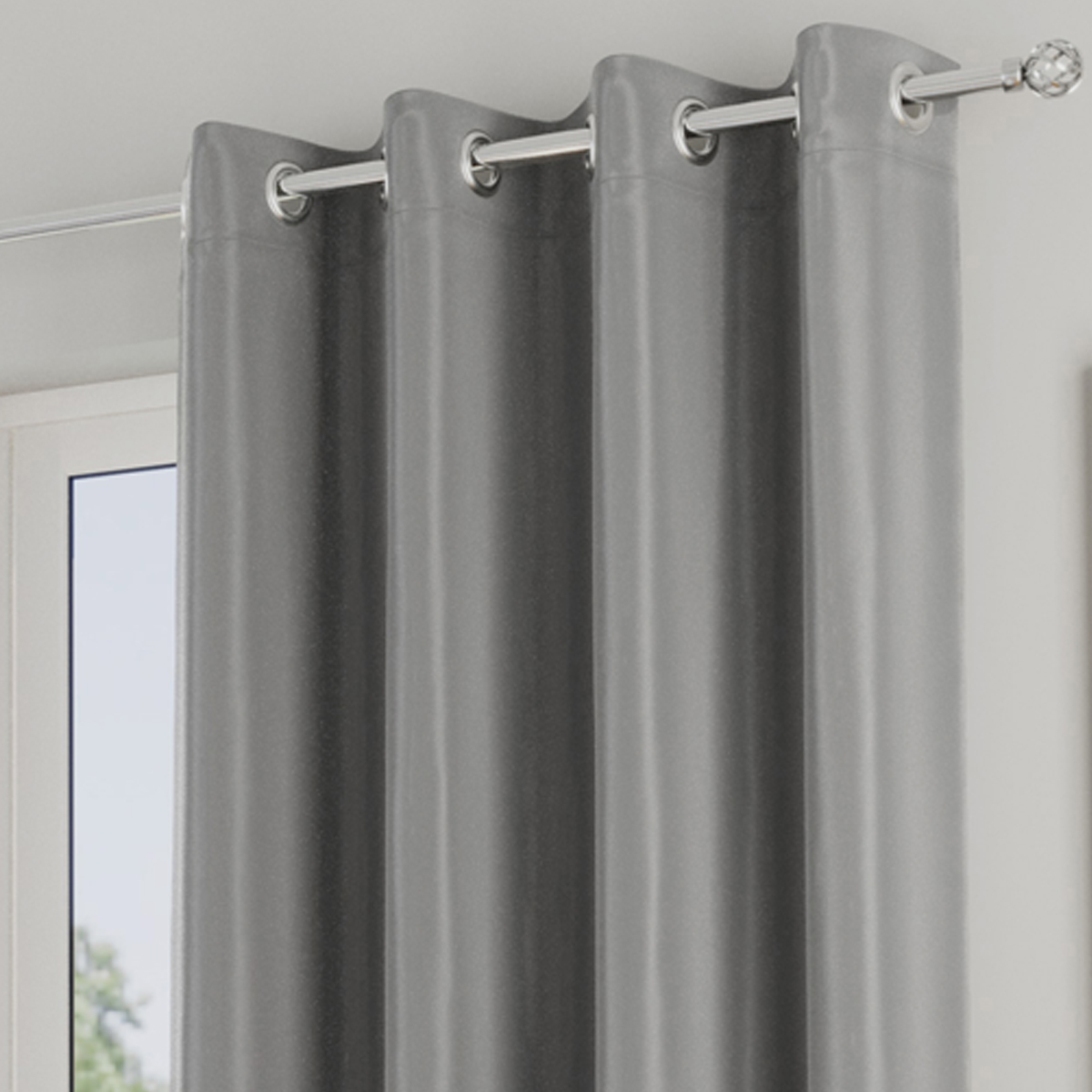Dusk Grey 90x90 Ready Made Eyelet Curtains