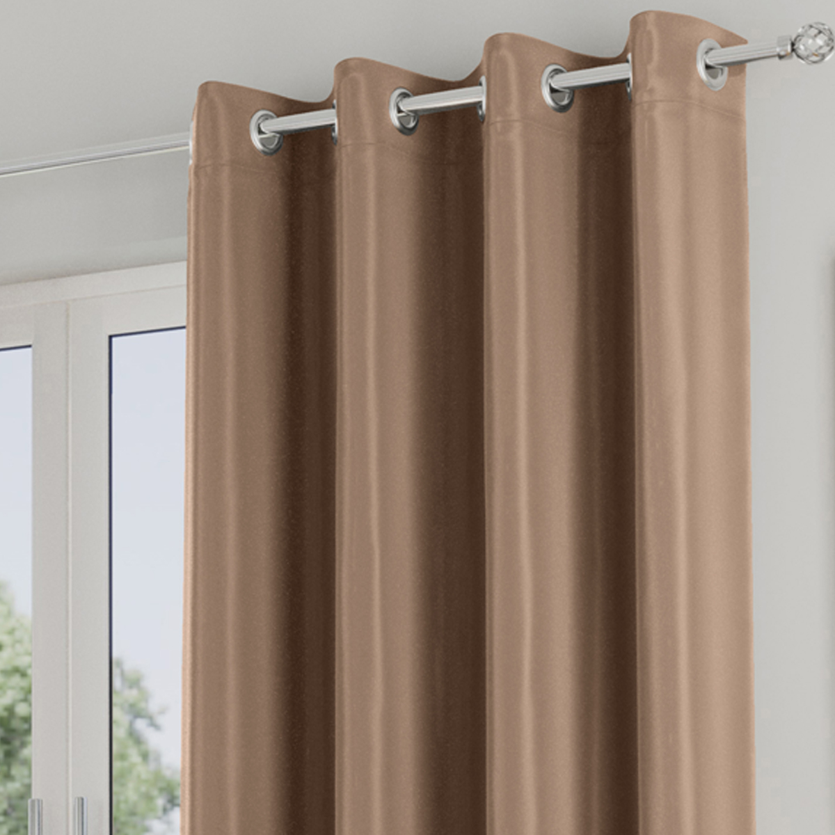 Dusk Taupe 90x90 Ready Made Eyelet Curtains
