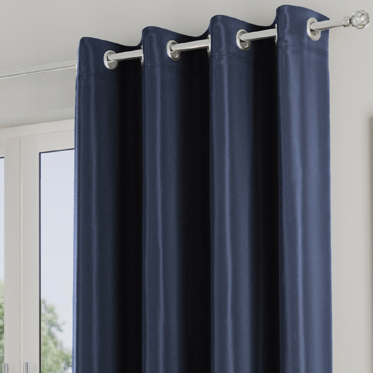 Dusk Navy 90x90 Ready Made Eyelet Curtains