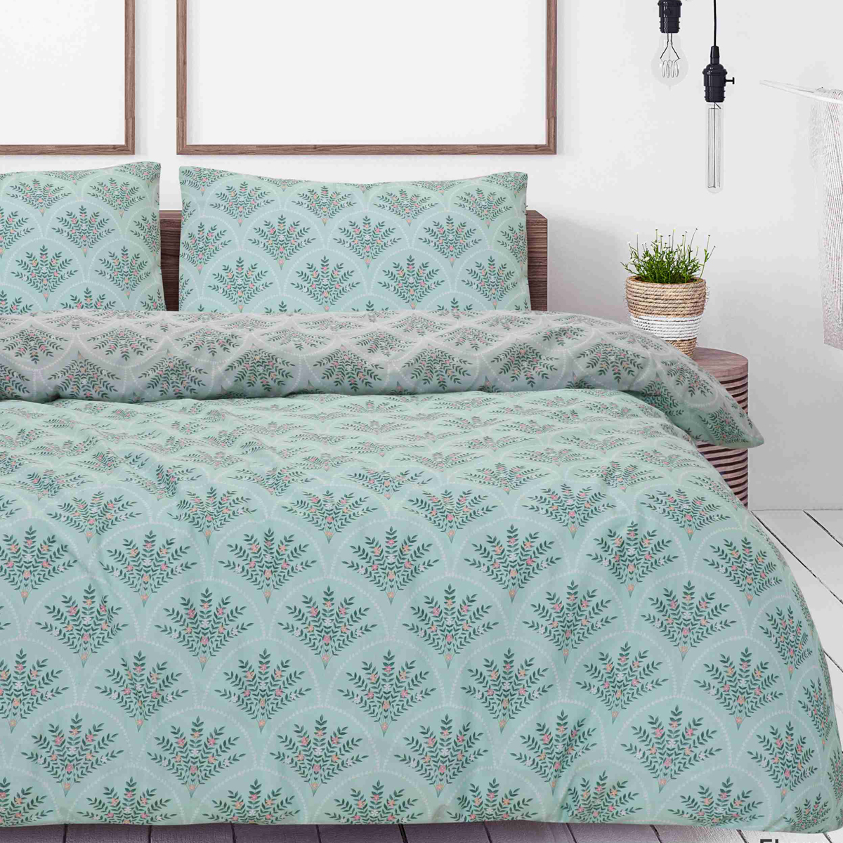 Ebony Green Cotton Rich Duvet Cover Set