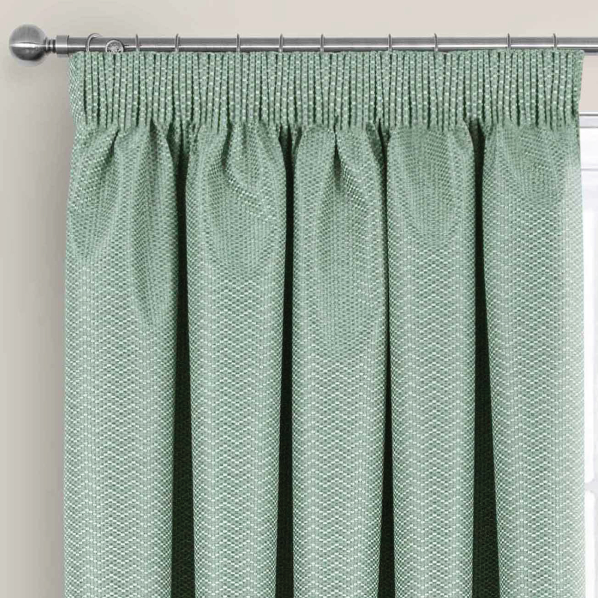 Eden Green Blackout Ready Made Pencil Pleat Curtains