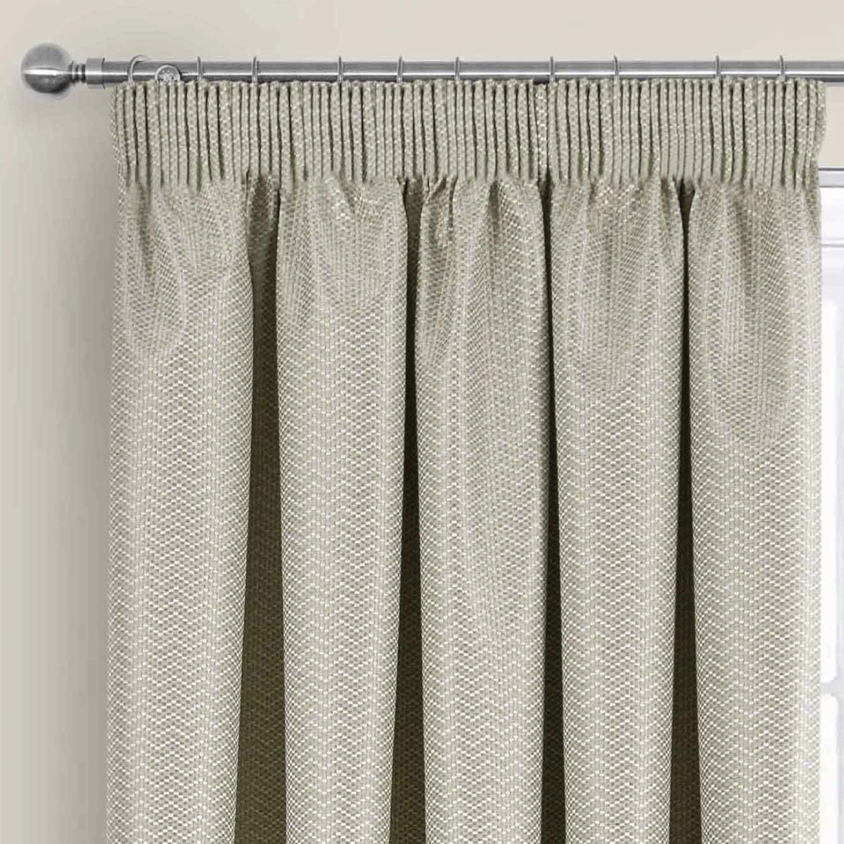 Eden Natural Blackout Ready Made Pencil Pleat Curtains