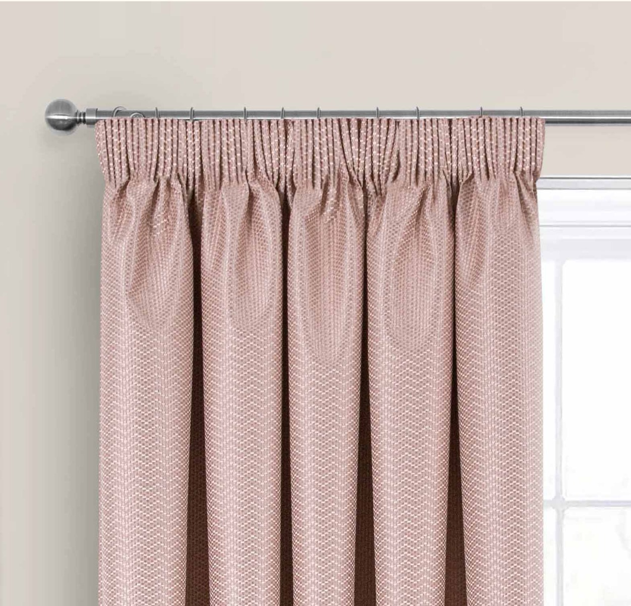 Eden Pink Blackout Ready Made Pencil Pleat Curtains