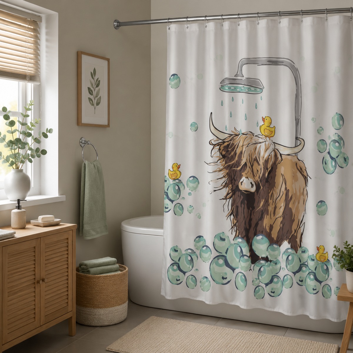 Highland Cow Shower Curtain