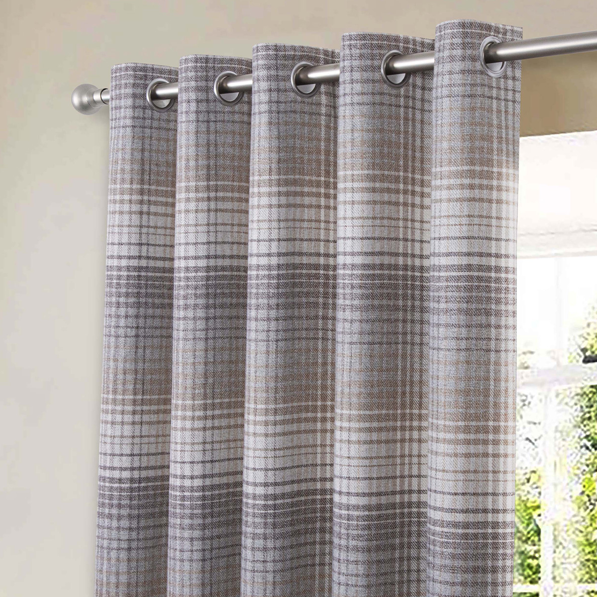 Elgin Natural Blackout Ready Made Eyelet Curtains