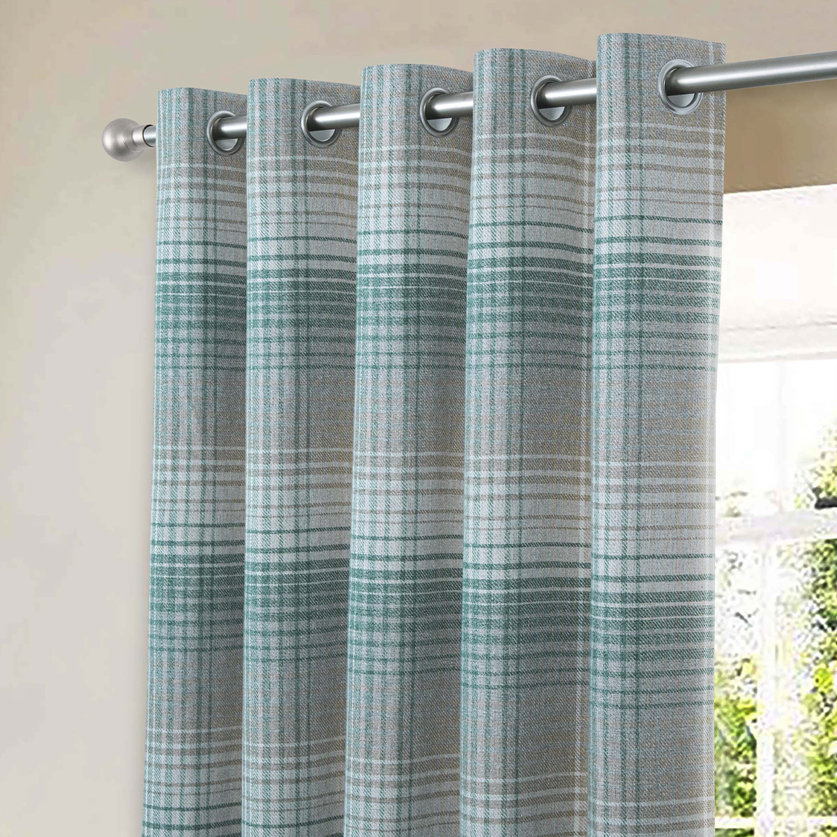 Elgin Teal Blackout Ready Made Eyelet Curtains