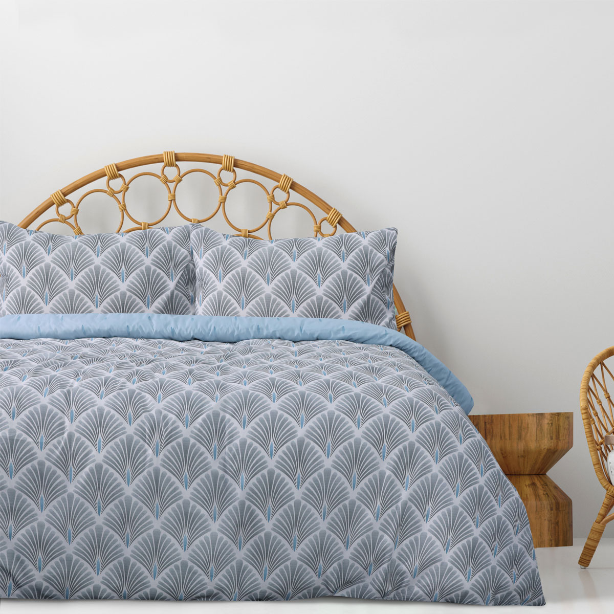 Eli Grey Cotton Rich Duvet Cover Set