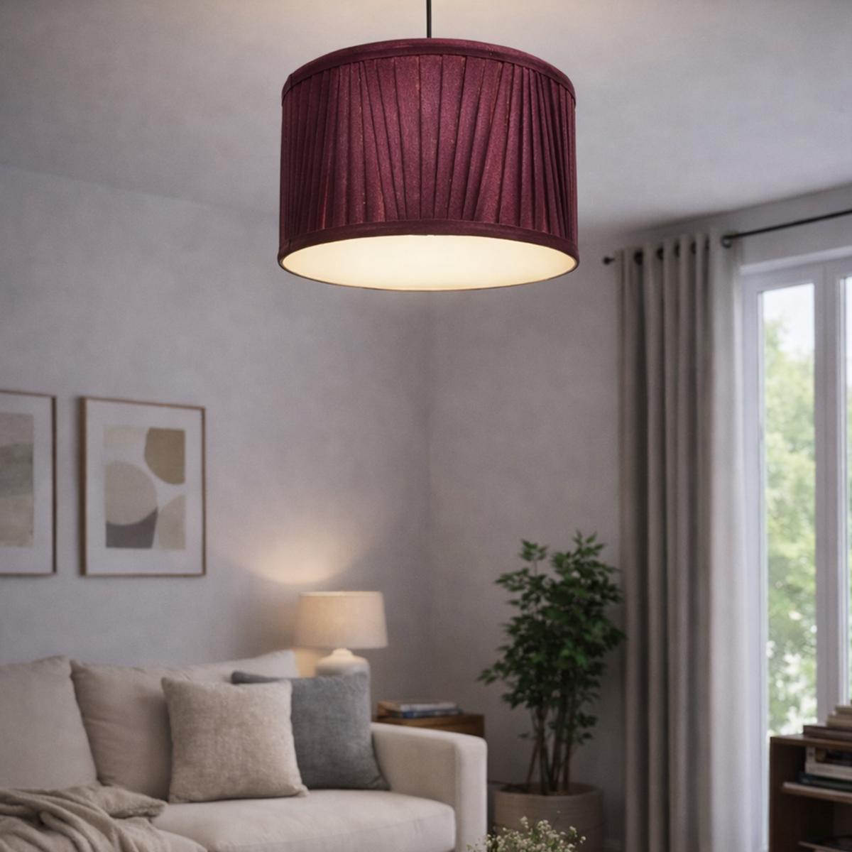 Emma Burgundy Small Pendant