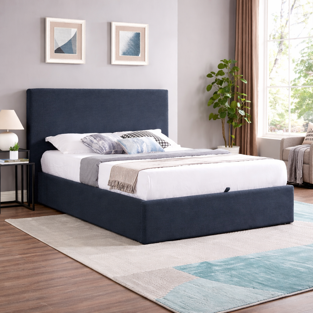 Ezra Navy Gas Lift Bedframe