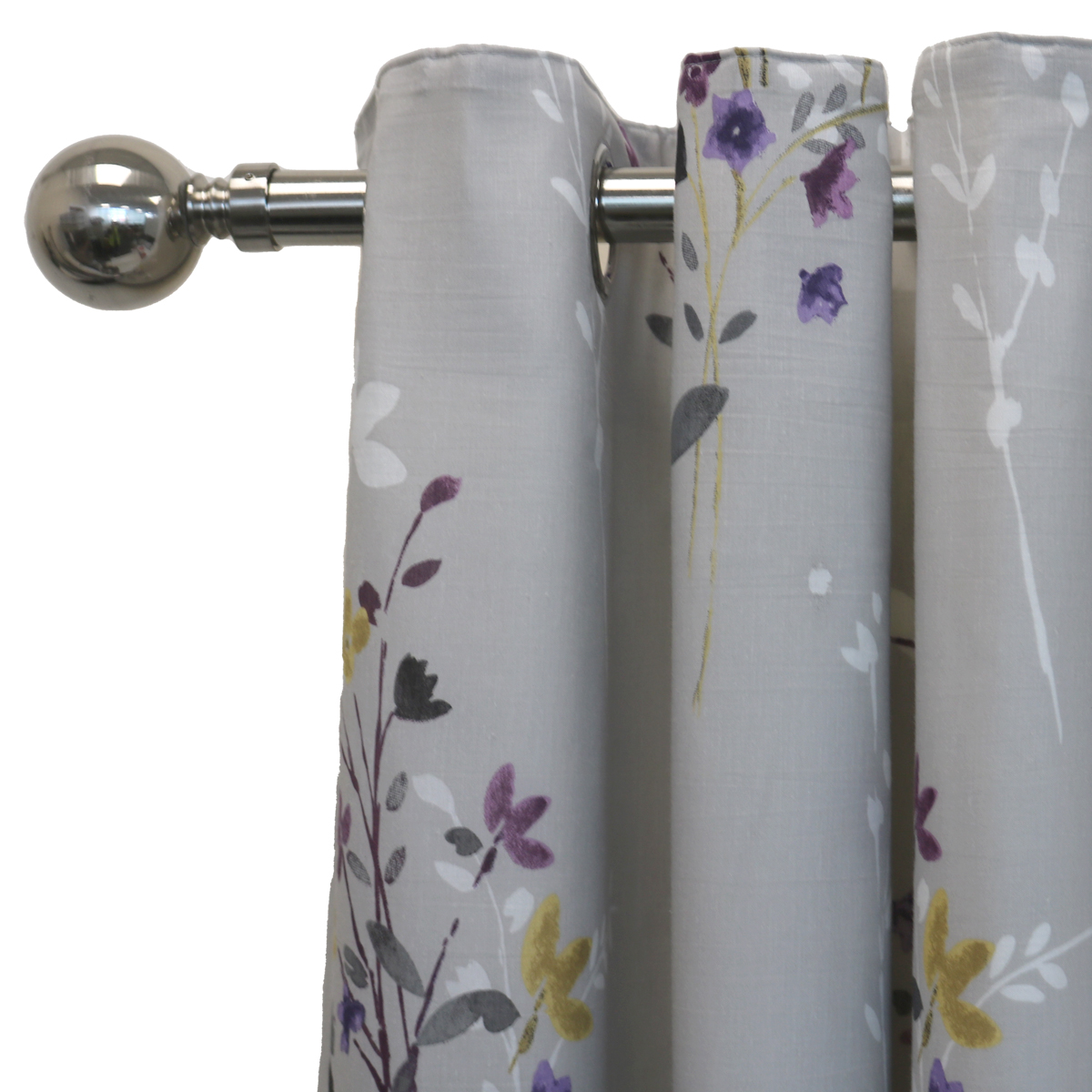 Felicity Silver Ready Made Eyelet Curtains