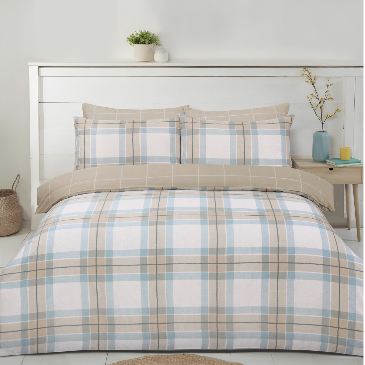Fife Natural Cotton Rich Duvet Cover Set