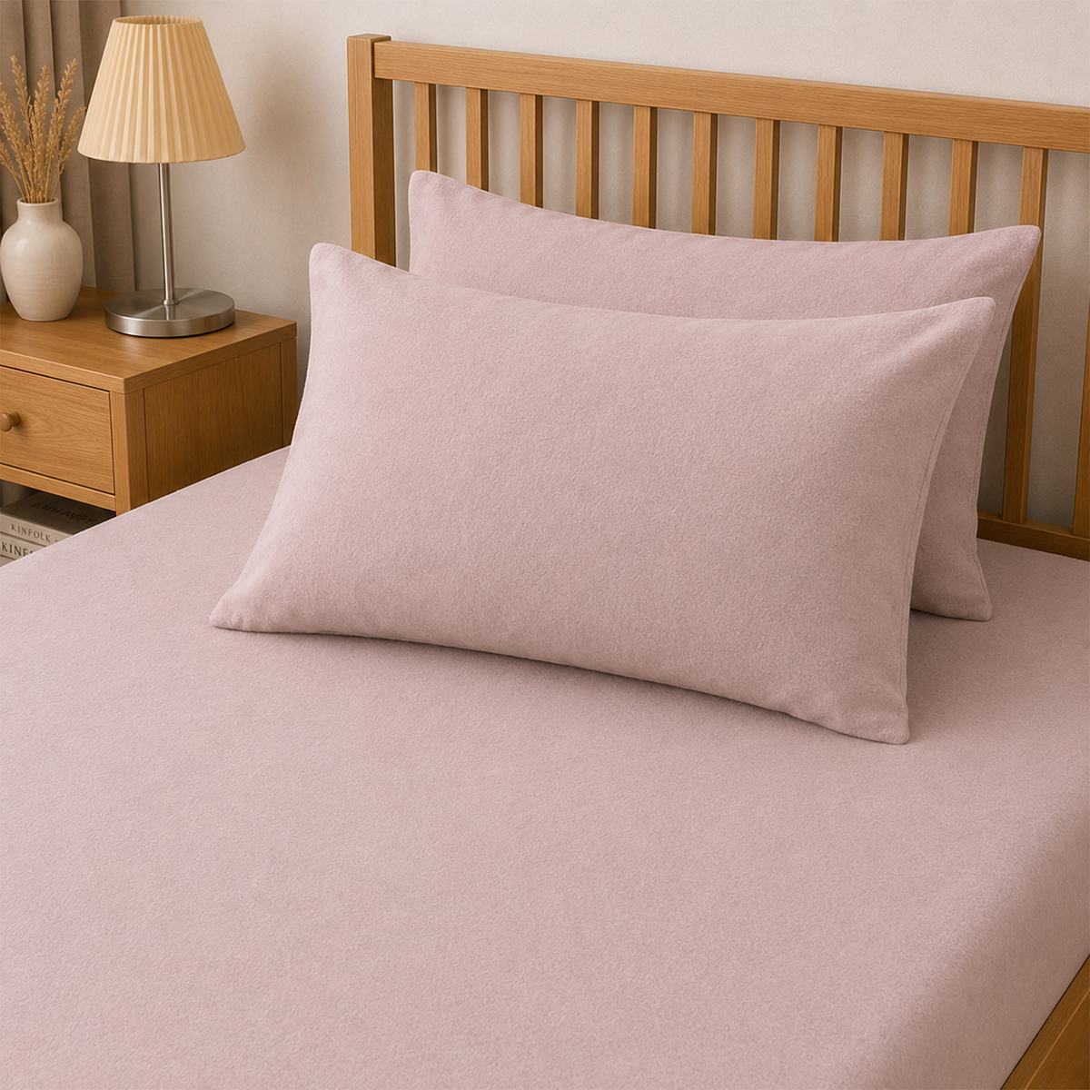 Flannelette Blush Pillowcase Pair