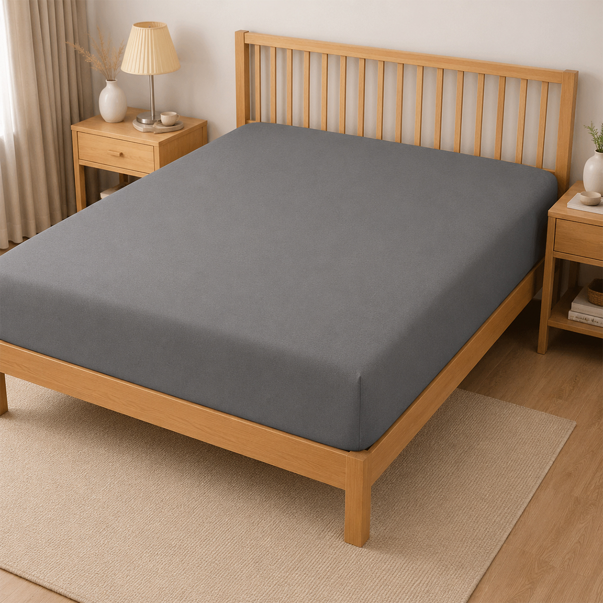 Flannelette Charcoal Fitted Sheet