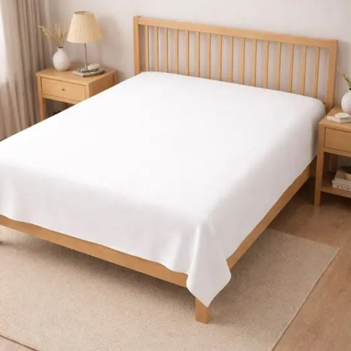 Flannelette White Flat Sheet