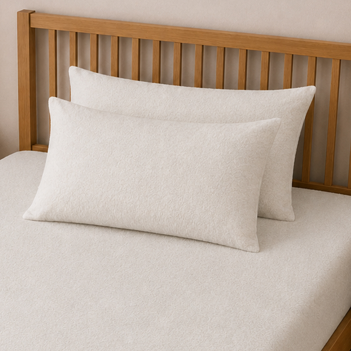 Flannelette White Pillowcase Pair