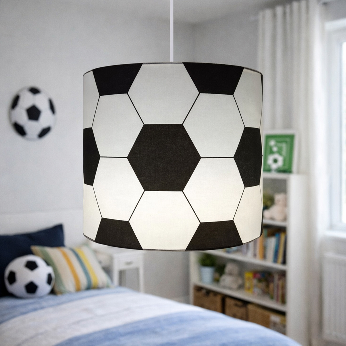 Football Black and White Pendant