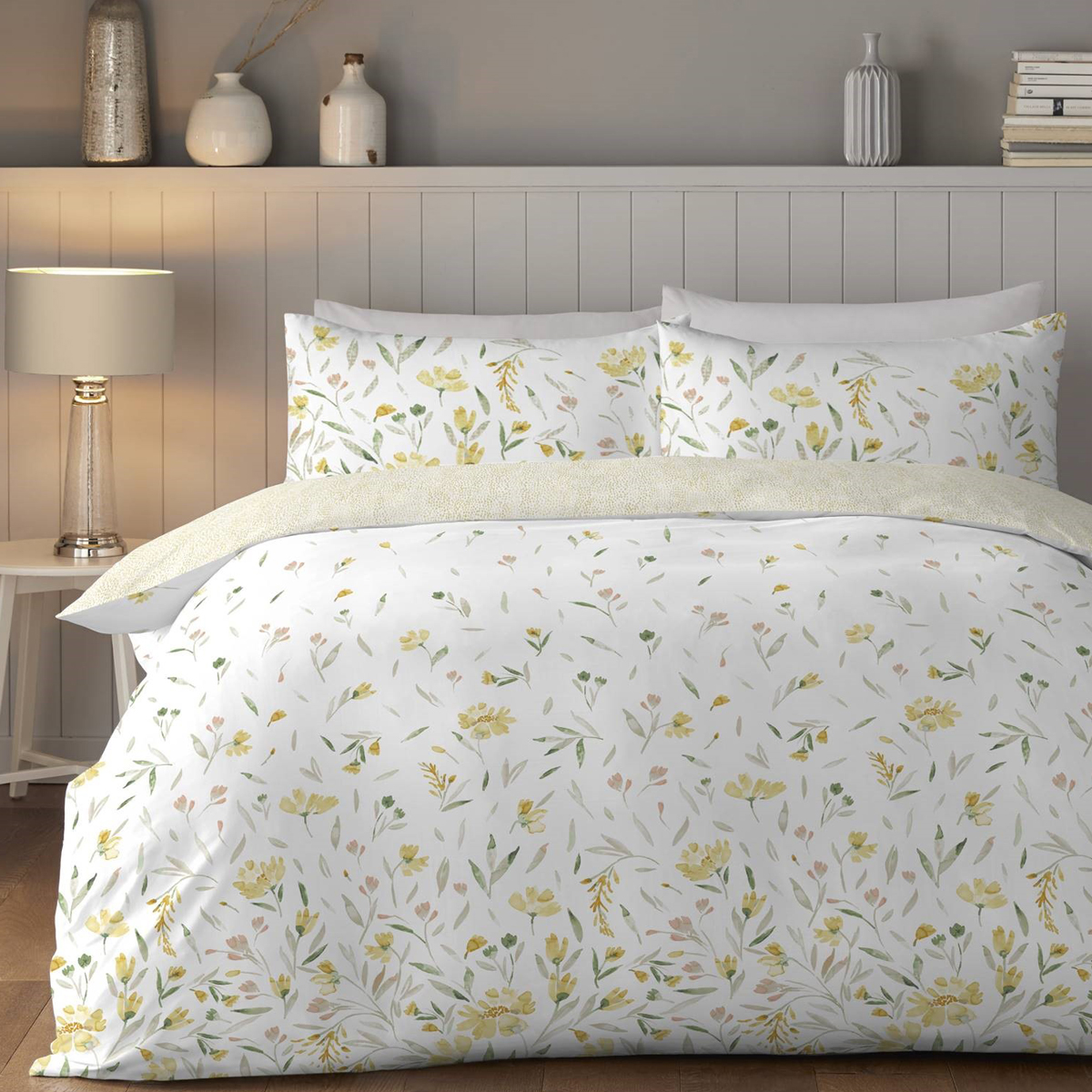 Gabriella Yellow Cotton Rich Duvet Cover Set