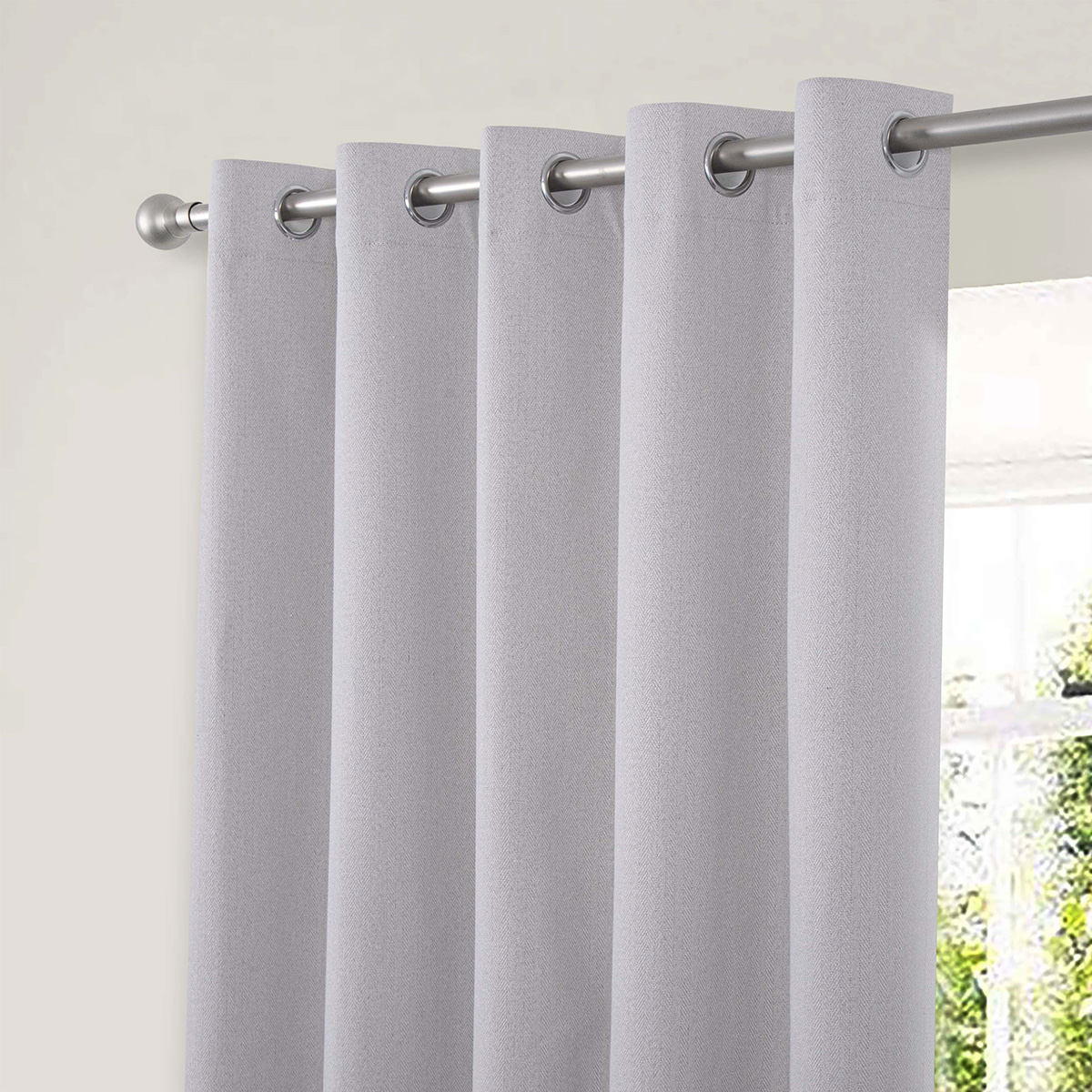 Gemini Natural Blackout Ready Made Eyelet Curtains