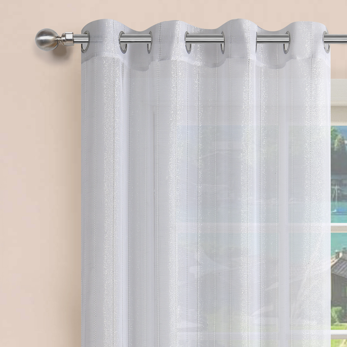 Geneva White Eyelet Voile Panel