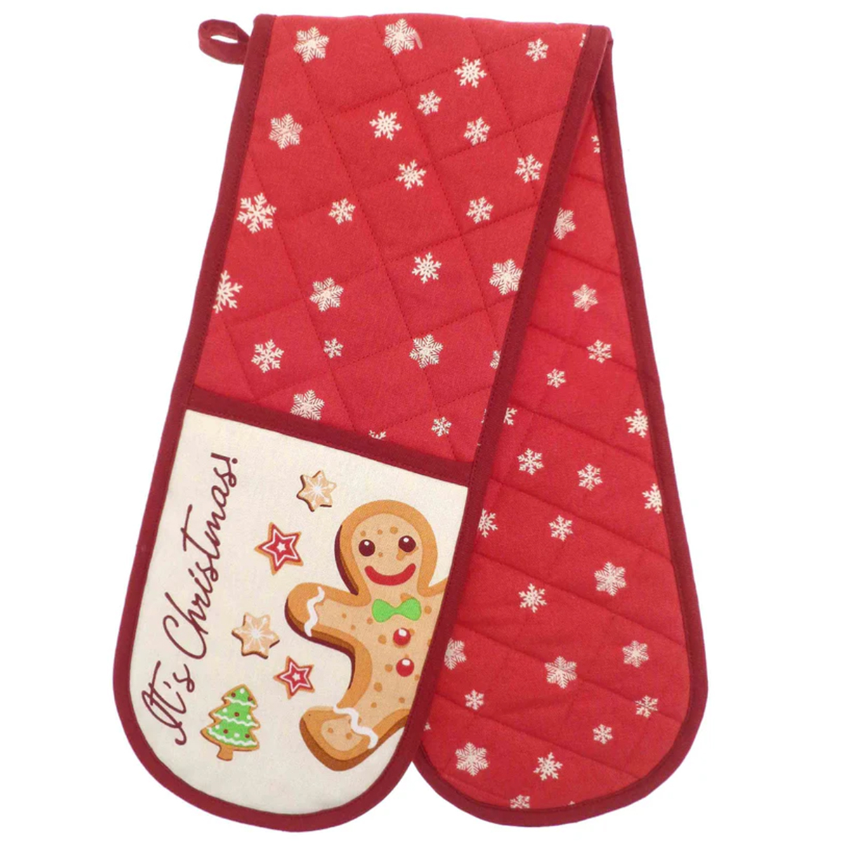 Gingerbread Man Red Double Oven Glove