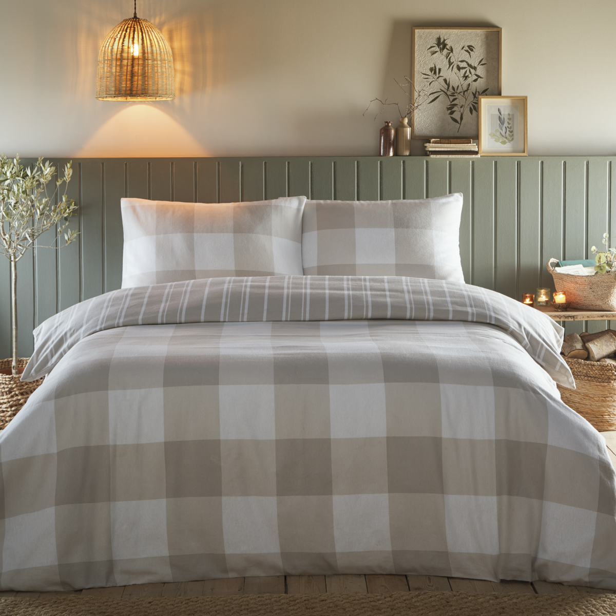 Glenmore Natural Flannelette Duvet Cover Set