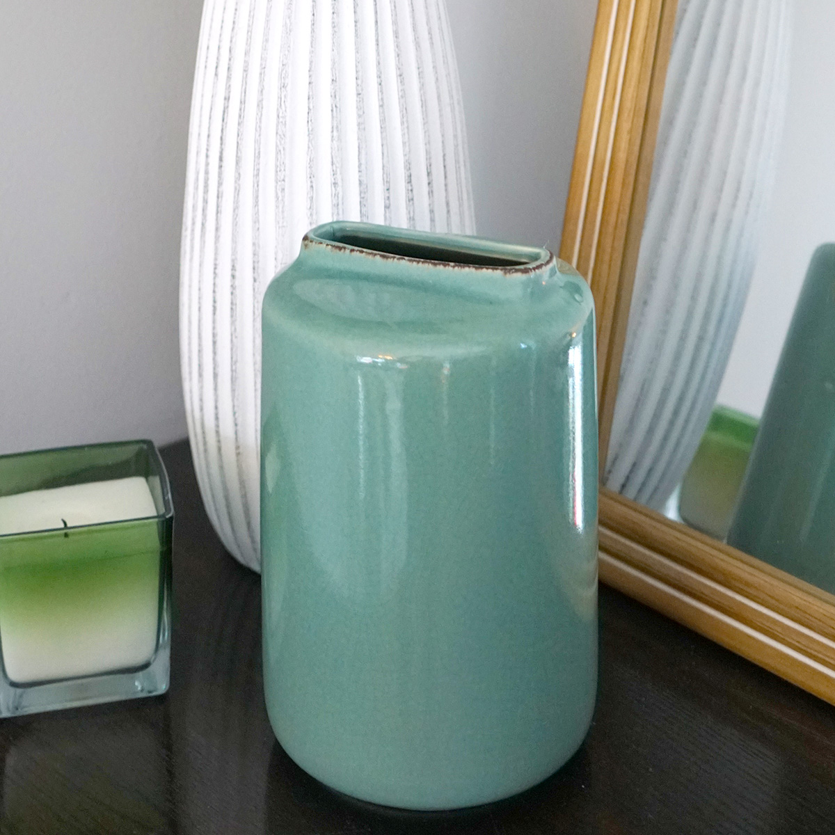 Large Green Reactive Vase