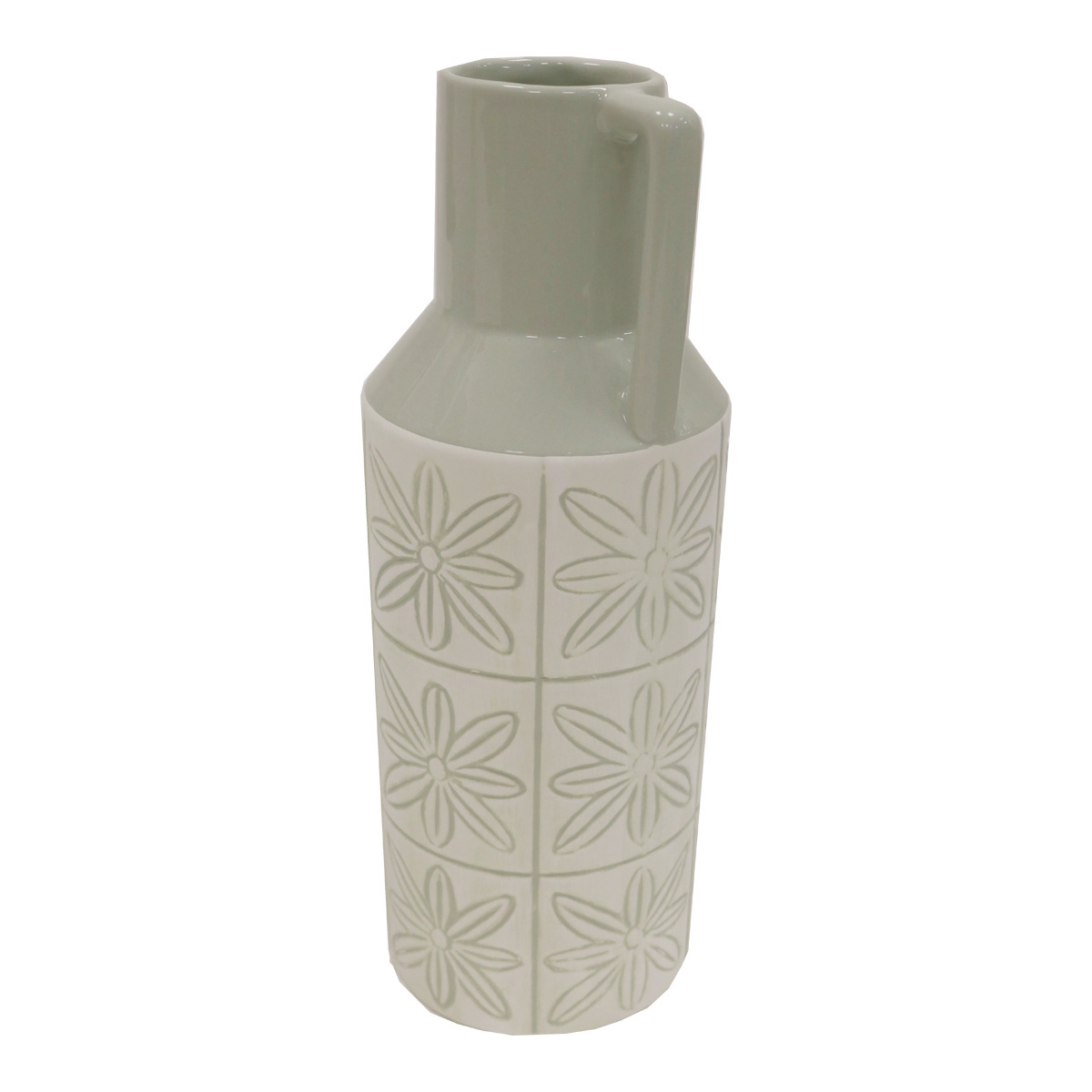 Green Floral Ceramic Jug vase