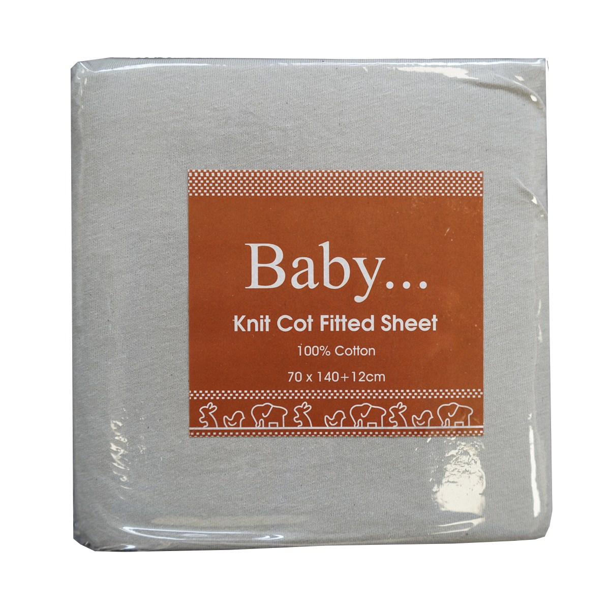Cot Bed Grey Fitted Sheet 70cm x 140cm