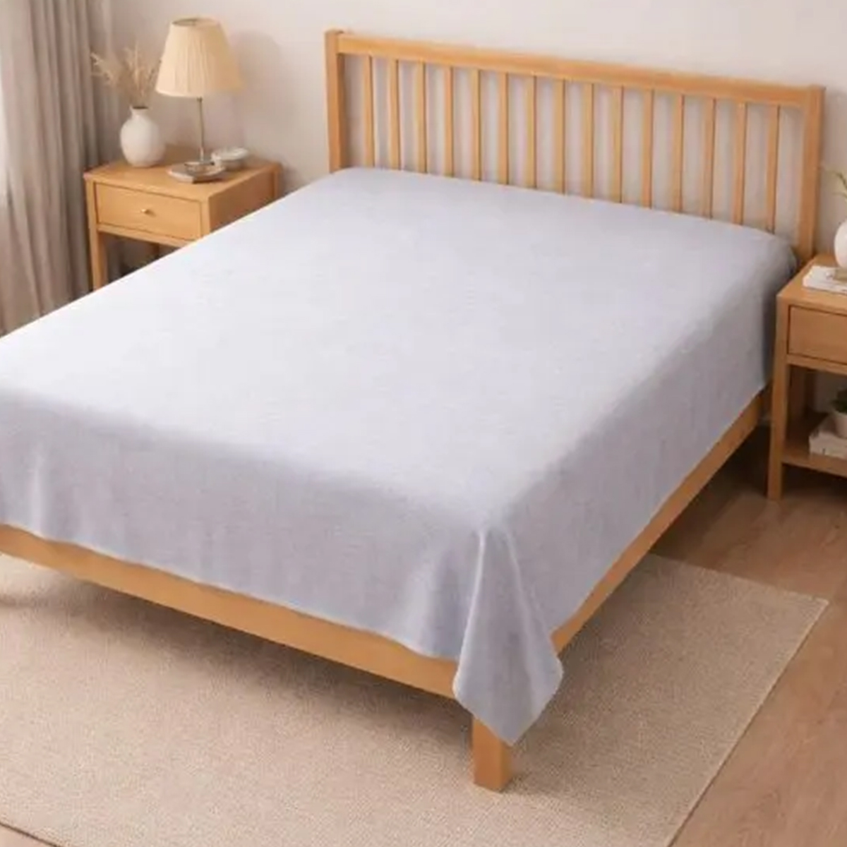 Flannelette Grey Flat Sheet