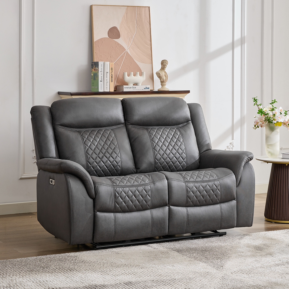 Harriet Grey Recliner 2 Seater Sofa