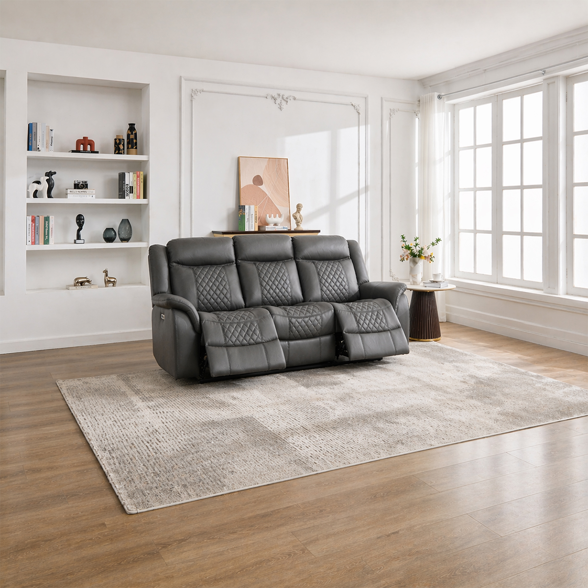 Harriet Grey Recliner 3 Seater Sofa