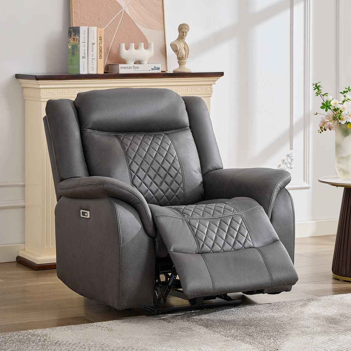Harriet Grey Recliner Armchair