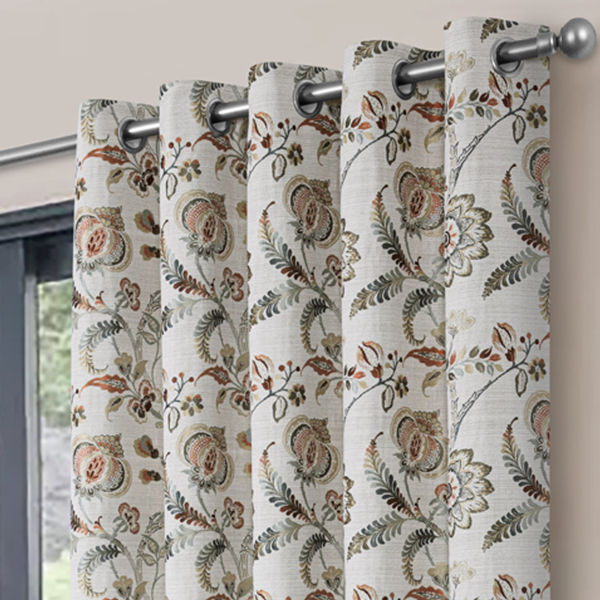 Hatfield Terracotta Blackout Ready Made Eyelet Curtains
