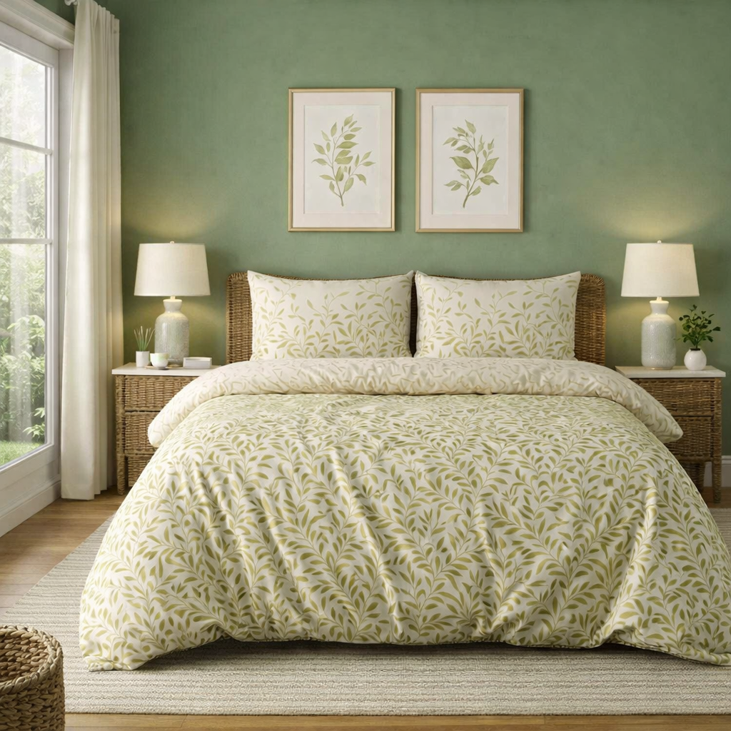 Heritage Green Cotton Rich Duvet Cover Set