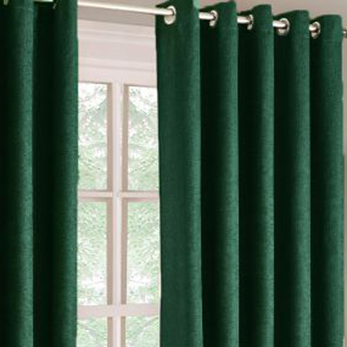 Iona Green Ready Made Eyelet Curtains