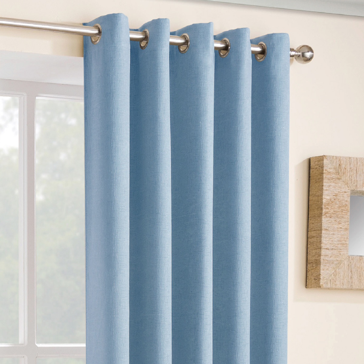 Iona Blue Single Panel Door Curtain