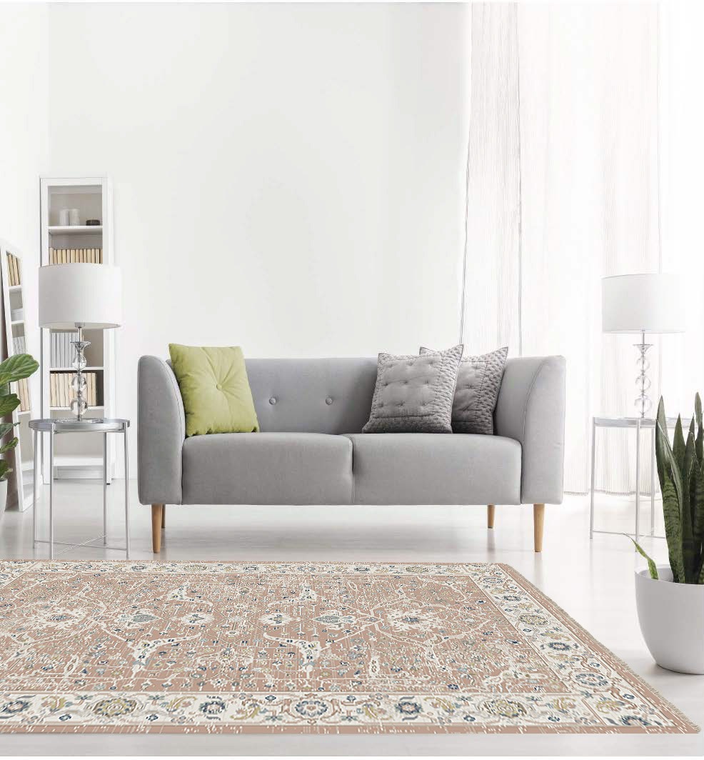 Isabella Fringe Pink Washable Rug
