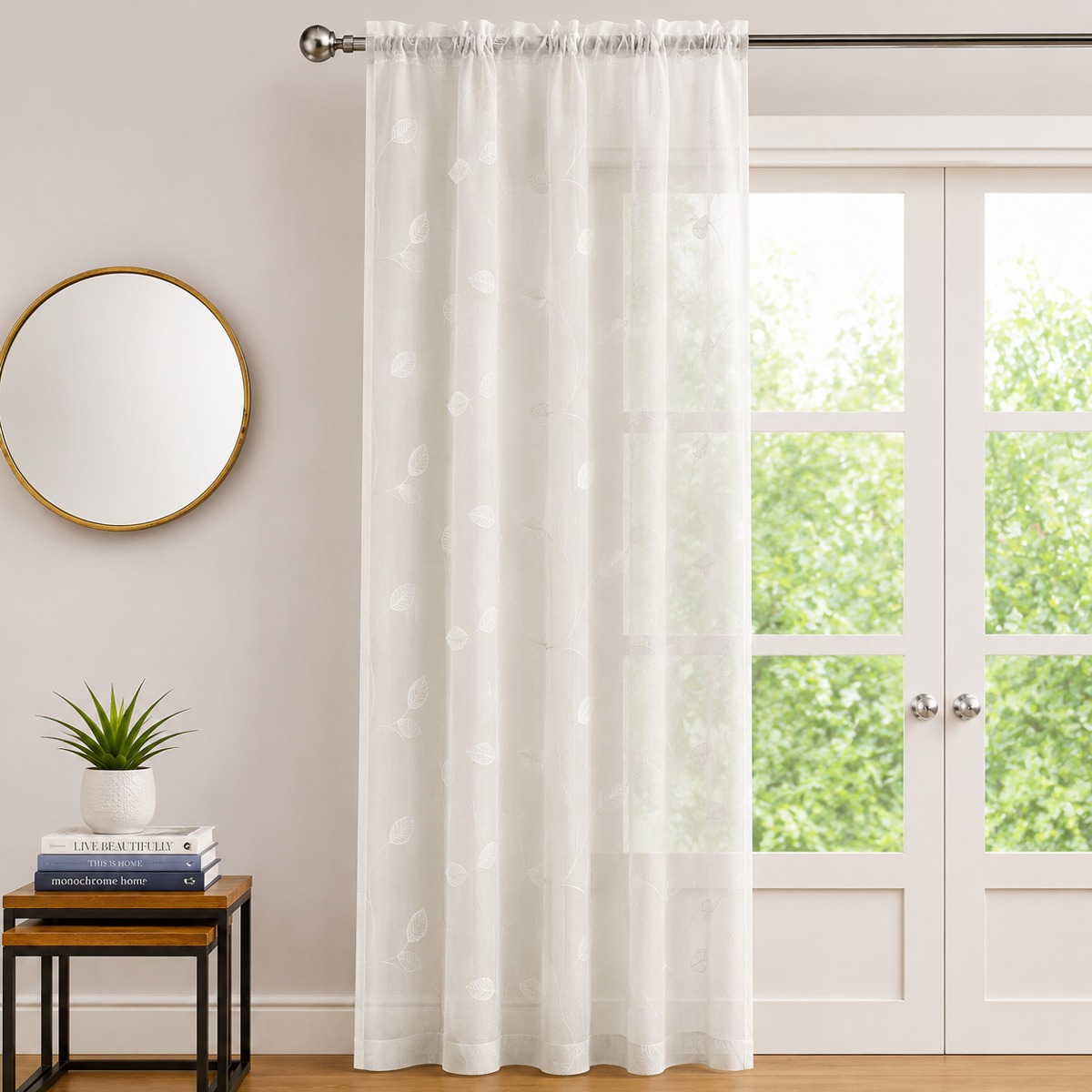 Jaffa Cream Voile Panel